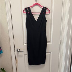 Vince Camuto Elegant Black Midi Dress